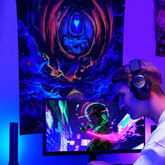 Lofaris Colorful Hippie Mushroom Wall Mandala Blacklight Tapestry